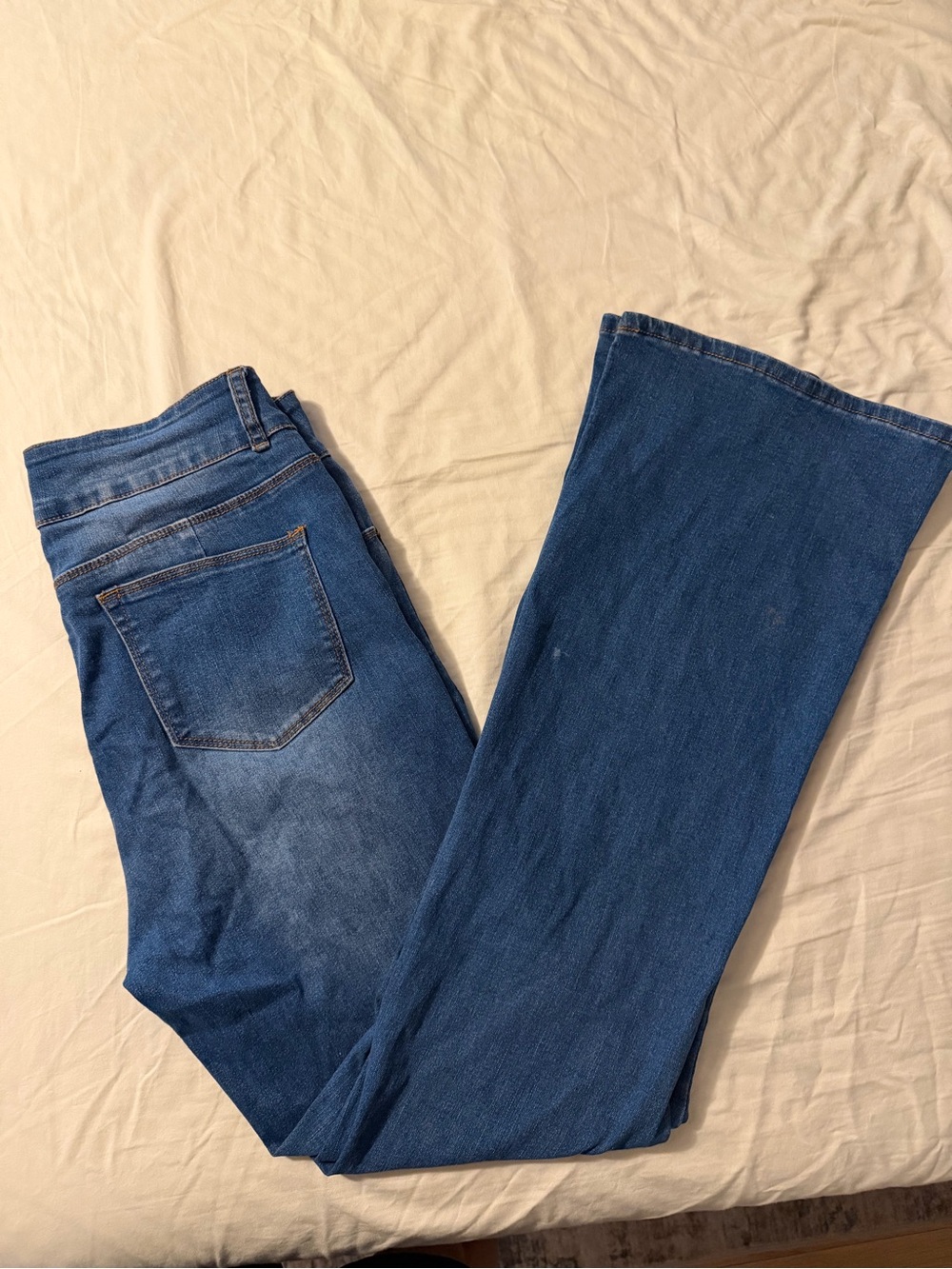 Women's Blue Denim Jeans - Flare leg Fit size 10